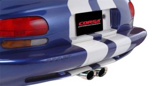 Dodge Viper Performance Exhaust - Dual Center Rear Exit - CORSA Performance - Cat Back Sport - Polished - `96-`02